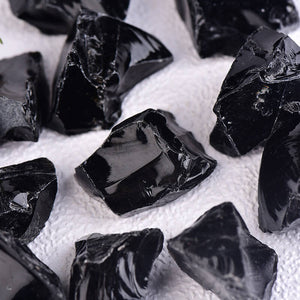 Black obsidian and selenite combination