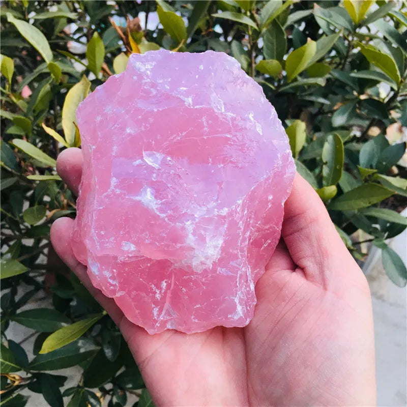 Selenite and rose quartz together