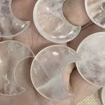 Selenite Crystal Moon Palm Stone