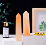 Peach Selenite Tower