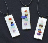 Selenite chakra necklace thin