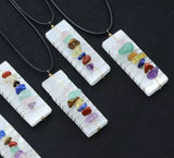 Selenite chakra necklace thin
