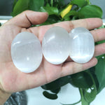 Selenite worry palm stone