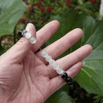 Selenite and black tourmaline bracelet