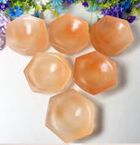 Orange hexagon selenite bowl