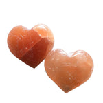 Peach selenite heart