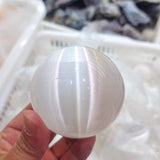 Round selenite sphere