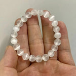 White selenite beads
