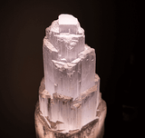 White crystal selenite lamp