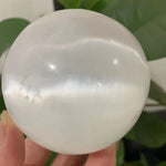 Selenite crystal sphere