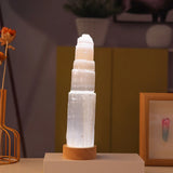 White crystal selenite lamp