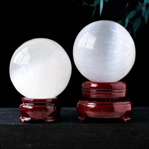 small selenite crystal ball