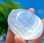 Selenite for Protection Palm Stone