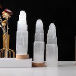 White crystal selenite lamp