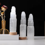 White crystal selenite lamp