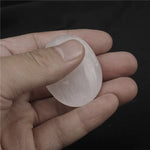 Selenite gem palm stone crystal