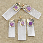 Amethyst and selenite necklace