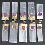 Amethyst and selenite necklace