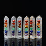 Chakra selenite tower