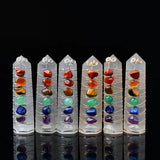 Chakra selenite tower