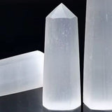 A close up view of one of the crystal obelisk.