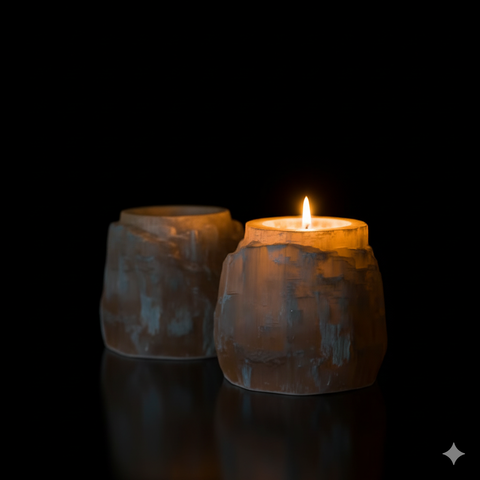 Large Selenite Candle Holder