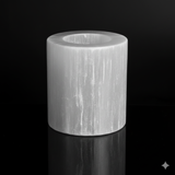 Log candle selenite holder