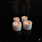 Selenite log candle holder