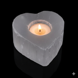 Heart selenite candle holder