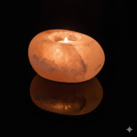 Natural Selenite Stone Candle