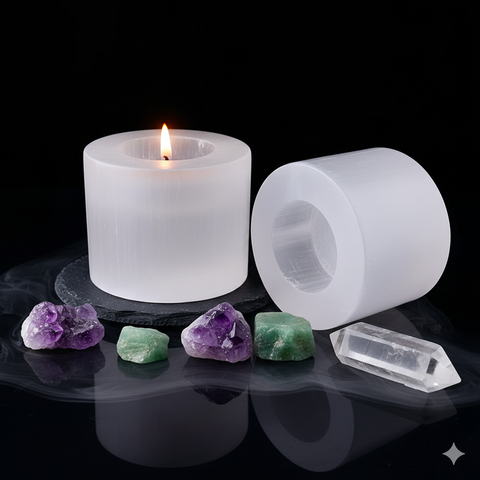 Selenite tea light holder