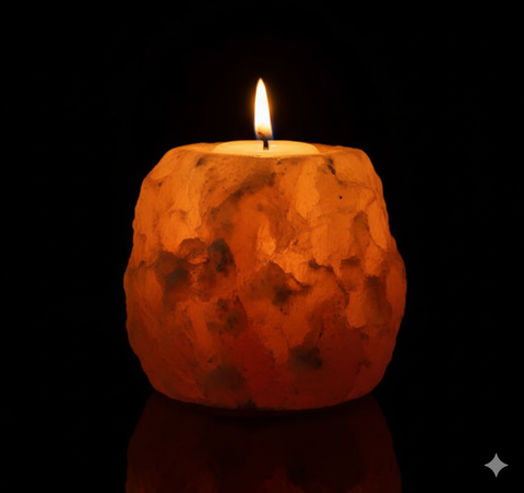 Orange Selenite Candle Holder