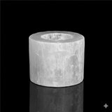 Log candle selenite holder
