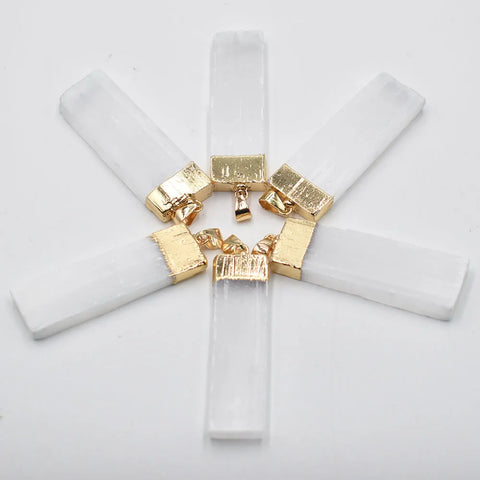 Gold selenite necklace