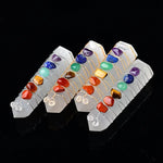 Chakra selenite tower