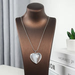 Heart shaped selenite necklace