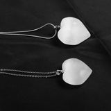Heart shaped selenite necklace