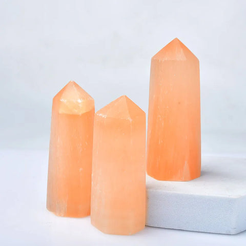 Orange selenite tower