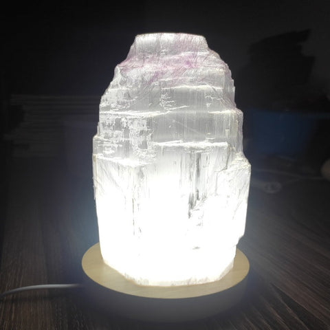 Huge floor selenite lamp