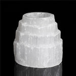 4 selenite crystal candle holder