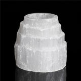 4 selenite crystal candle holder