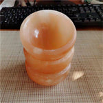 Peach selenite bowl