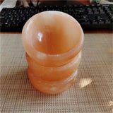 Peach selenite bowl
