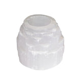 Raw selenite candle holder