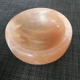peach selenite bowl