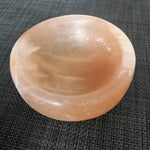 Peach selenite bowl