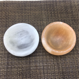 Orange healing crystal selenite bowl