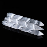 Carved selenite crystal wand