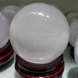 Small selenite sphere with stand